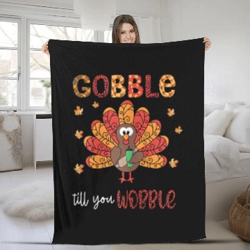 Discover Lacrosse Gift gobble till you wobble nice turkey leopard thanksgiving Baseball Tees Fleece Blankets