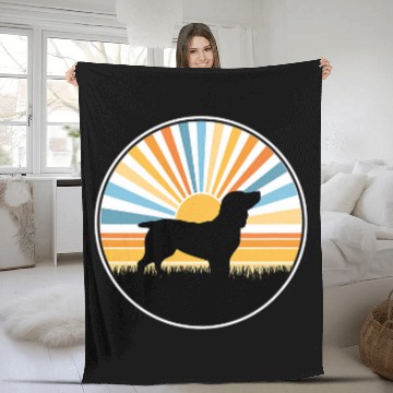 Discover Boykin Spaniel Dog Mom Dog Dad Retro Sunset Pet Fleece Blankets