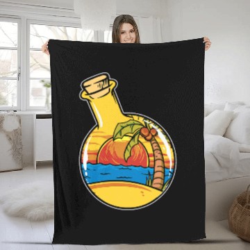 Discover Tropical Beach Bottle Traveler for Family Vacation Baseball Tees Fleece Blankets