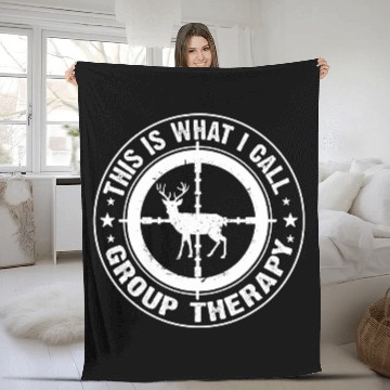 Discover This Is What I Call Group Therapy Funny Retro Hunting Deer 9 Fleece Blankets