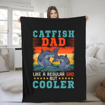 Discover vintages Retro Catfish Dad Regular Dad But Cooler Fisherman Baseball Tees Fleece Blankets
