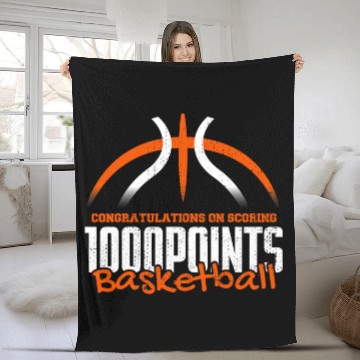 Discover 1000 Points Basketball Scorer High School Basketball Player 7 Fleece Blankets