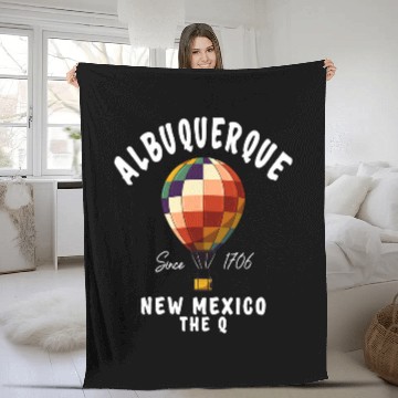 Discover Albuquerque New Mexico Balloon Fleece Blankets