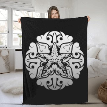Discover Ocean Animal Polynesian Tattoo Mandala Starfish Fleece Blankets