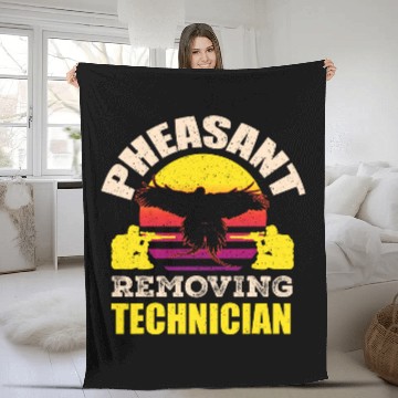 Discover Pheasant Hunting Season Bird Hunter Removing Technician Fleece Blankets