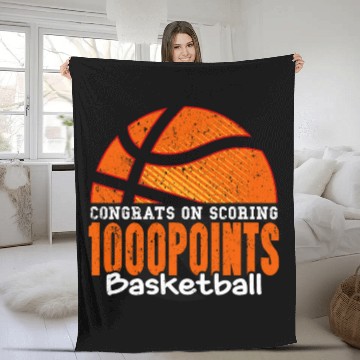 Discover 1000 Points Basketball Scorer High School Basketball Player 11 Baseball Tees Fleece Blankets