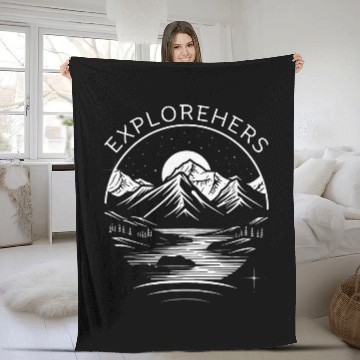 Discover Women Hiking Mountain Nature Sunrise Camping Explore Hers 9 Fleece Blankets
