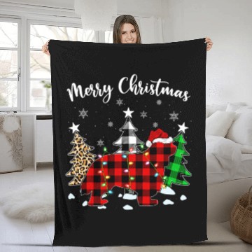 Discover buffalo plaids Cavalier King Charles Spaniel Dog Christmas 2 Fleece Blankets