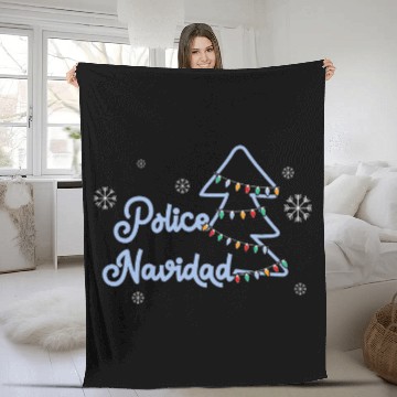 Discover Police Navidad Christmas Lights Retro Graphic Oversized Fleece Blankets