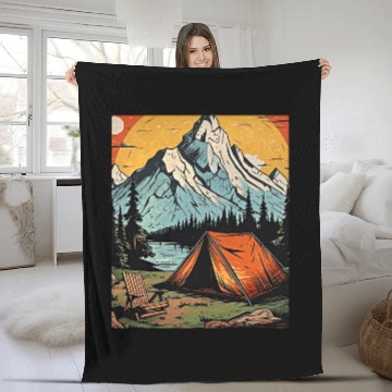 Discover vintages Camping Nature Outdoors Wilderness Wanderlust 200 Fleece Blankets