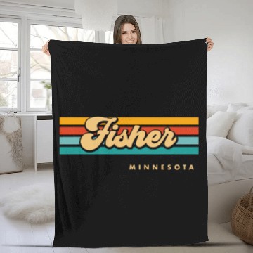 Discover vintages Sunset Stripes Fisher Minnesota Zip Fleece Blankets