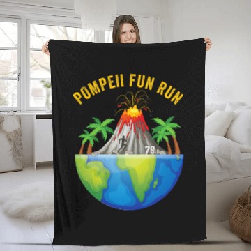 Discover Pompeii Fun Run Geography Volcanologist Volcanology Apparel Fleece Blankets