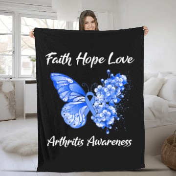 Discover Butterfly Faith Hope Love Arthritis Awareness Fleece Blankets