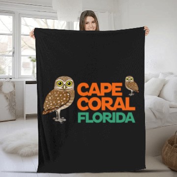 Discover Owl Pet Cape Coral Florida Burrowing Owls Birdorable Fleece Blankets