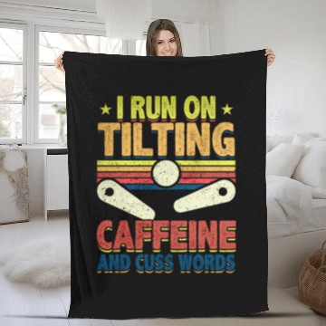Discover Pinball I Run On Tilting Caffein Funny Retro Gaming Arcade Fleece Blankets