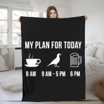 Discover Funny Wild Quail Hunting Hunter My Plan For Today 23 Zip Fleece Blankets