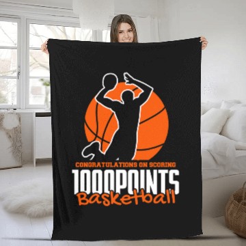 Discover 1000 Points Basketball Scorer High School Basketball Player 10 Baseball Tees Fleece Blankets