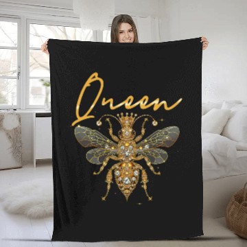 Discover Queen Bee Jewelry Jewels Cute Beekeeping Beekeeper 3 Fleece Blankets