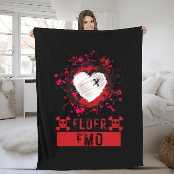 Discover Elder Emo Funny Emo Music Fan Scene Alternative 90s Kids Pun 13 Fleece Blankets