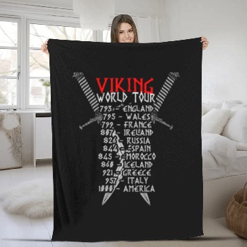 Discover Viking World Tour Showing Norse Pride Fleece Blankets