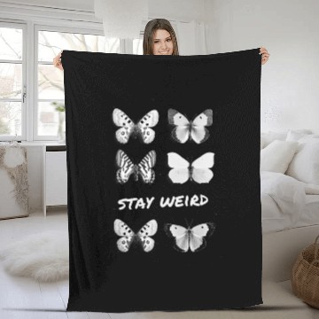 Discover Butterfly Stay Weird Baseball Tees Fleece Blankets