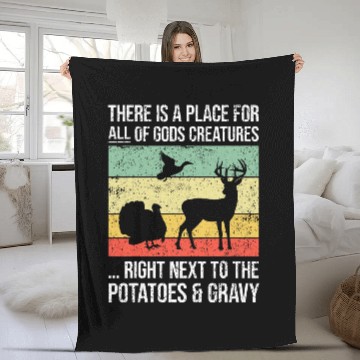 Discover Turkey Hunting I Funny Turkey Hunter Baseball Tees Fleece Blankets