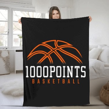 Discover 1000 Points Basketball Scorer High School Basketball Player 13 Baseball Tees Fleece Blankets