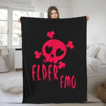Discover Elder Emo Funny Emo Music Fan Scene Alternative 90s Kids Pun 2 Fleece Blankets