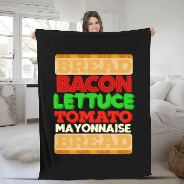 Discover Lacrosse Gift Bacon Lettuce Tomato BLT Graphic Fleece Blankets