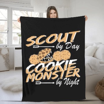 Discover Scout by Day Cookie Monster by Night Cookie seller fun Fleece Blankets