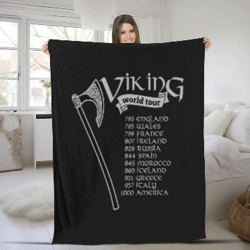 Discover Viking World Tour Baseball Tees Fleece Blankets