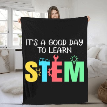 Discover A Good Day To Learn Stem Science Technology Engineering Math Zip Fleece Blankets