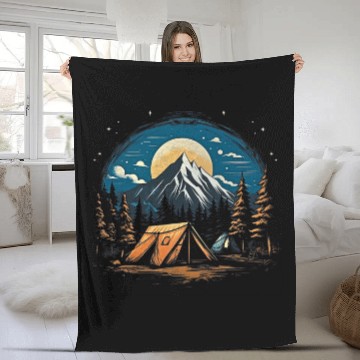 Discover vintages Camping Nature Outdoors Wilderness Wanderlust 203 Fleece Blankets