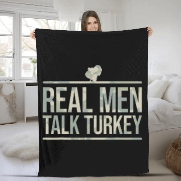 Discover Turkey Hunting I Men Turkey Hunter Baseball Tees Fleece Blankets