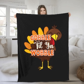 Discover Lacrosse Gift Gobble Til Ya Wobble Fall Autumn Thanksgiving Turkey Fleece Blankets