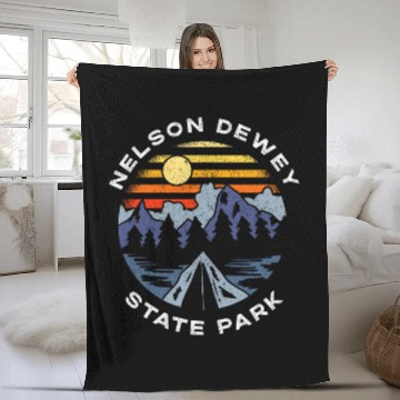 Discover Nelson Dewey State Park Wisconsin Vacation Camping Souvenir Fleece Blankets