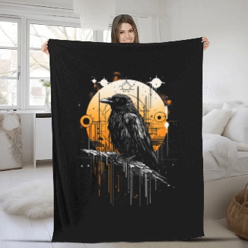 Discover Raven Crow Dark Bird Witchcraft Omens Midnight Baseball Tees Fleece Blankets