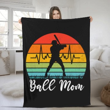 Discover Baseball Mom Ball Mom Mother Softball Cheer Mom Fleece Blankets
