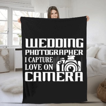 Discover Wedding Photographer Camera Lens Photography Fleece Blankets