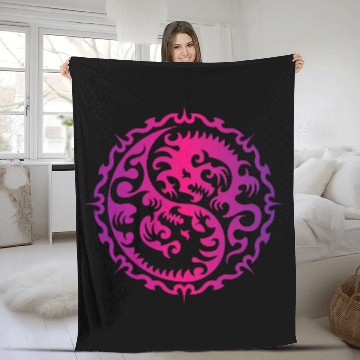 Discover Ying Yang Symbol Tribal Dragon Tattoo Chinese Style 1 Baseball Tees Fleece Blankets