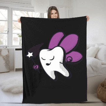 Discover Dental Assistant dentists Brace Teeth Tooth Fairy Angel 21 Fleece Blankets
