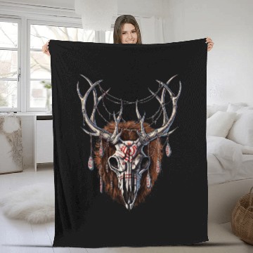 Discover Wendigo Cryptid Creature Horror Cryptozoology Monster Fleece Blankets