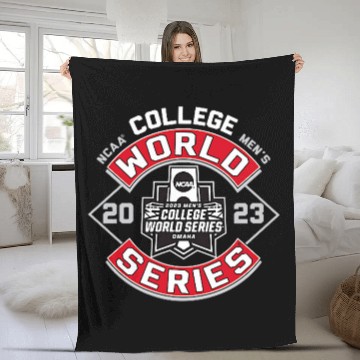 Discover College World Series Baseball FrontBack Homerun Fleece Blankets