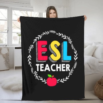 Discover English Second Language Teacher Team ESL Baseball Tees Fleece Blankets