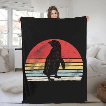 Discover Penguin Pet Retro Magellanic Penguin Fleece Blankets