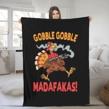 Discover Lacrosse Gift Gobble Gobble Madafakas Turkey Thanksgiving Fleece Blankets