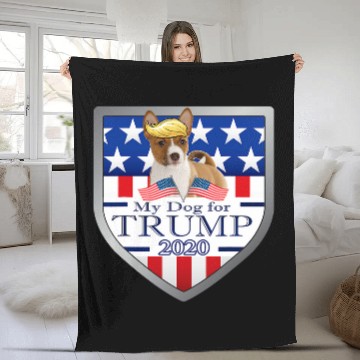 Discover My Basenji For Trump Baseball Tees Fleece Blankets