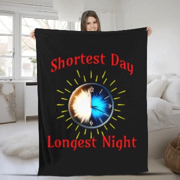 Discover Winter Solstice Equinox ClockCelestial Night Day Balance Zip Fleece Blankets