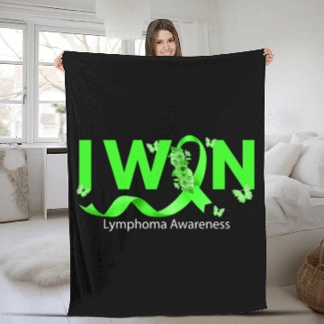 Discover Butterfly I Win Lime Green Ribbon Lymphoma Awareness Fleece Blankets