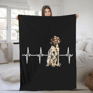 Discover English Setter Heartbeat Dog Lover Zip Fleece Blankets